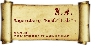Mayersberg Aurélián névjegykártya